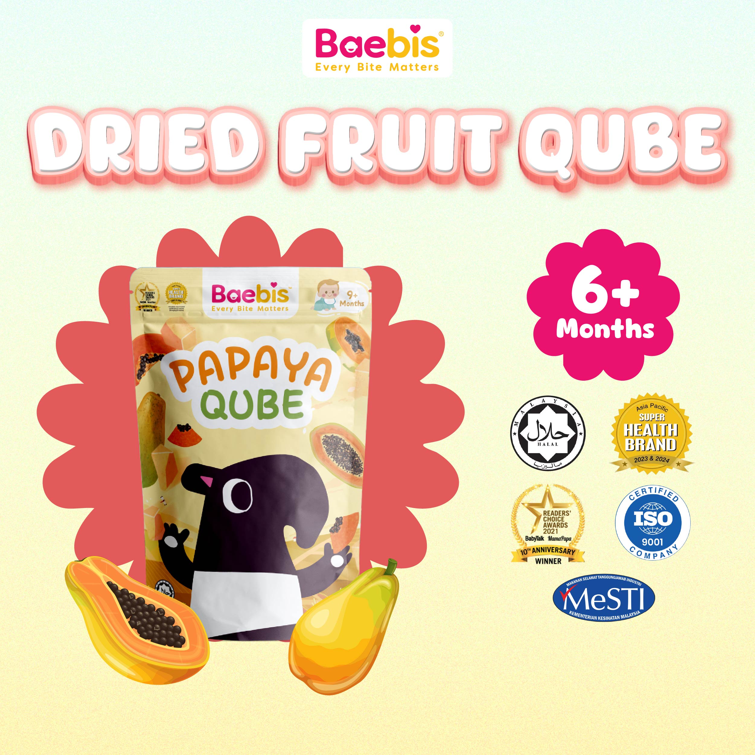 Dried Fruit Qube (Papaya)