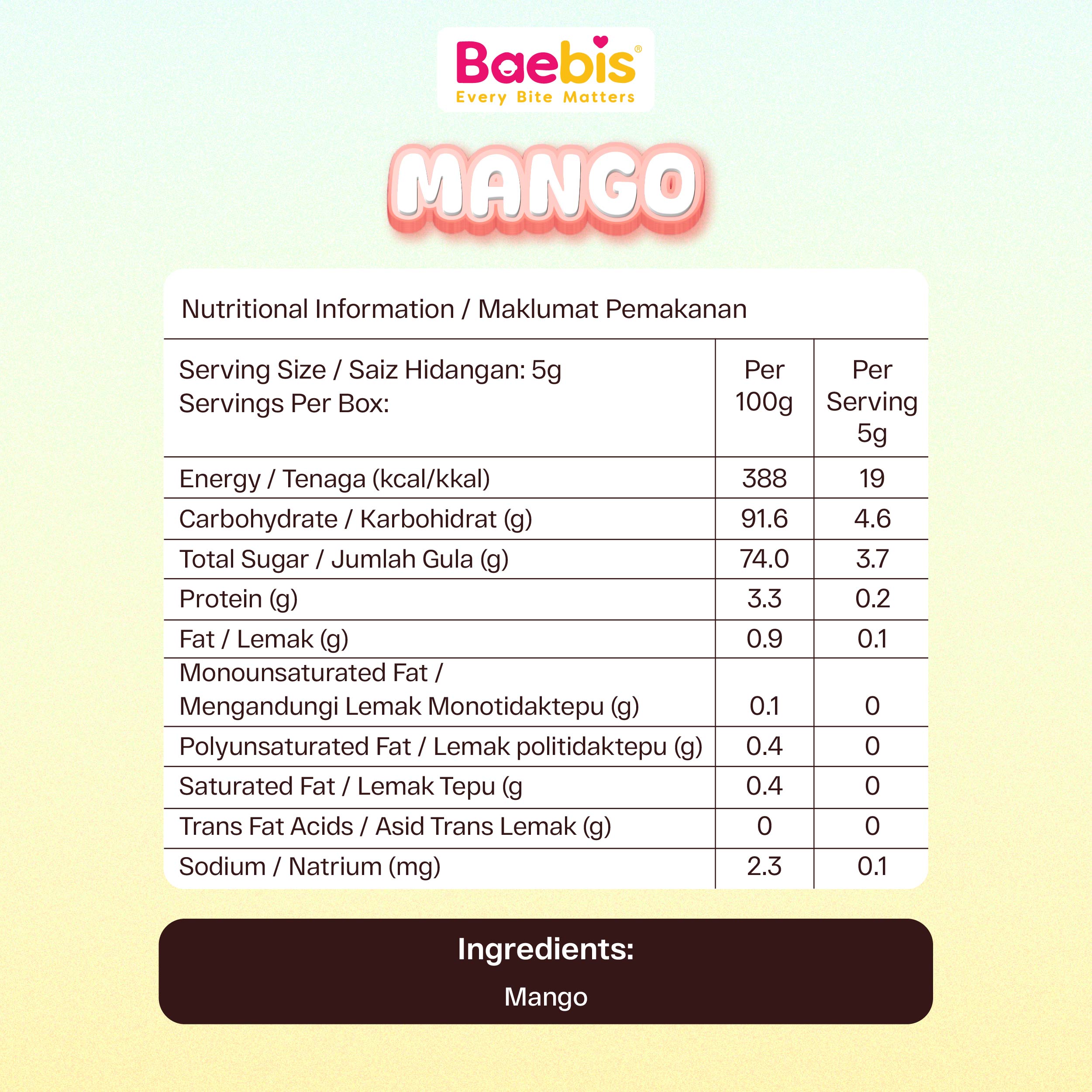 Dried Fruit Qube (Mango)