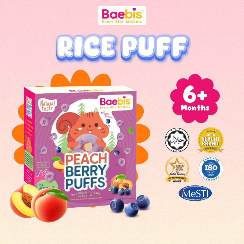 Peach & Berry Rice Puffs